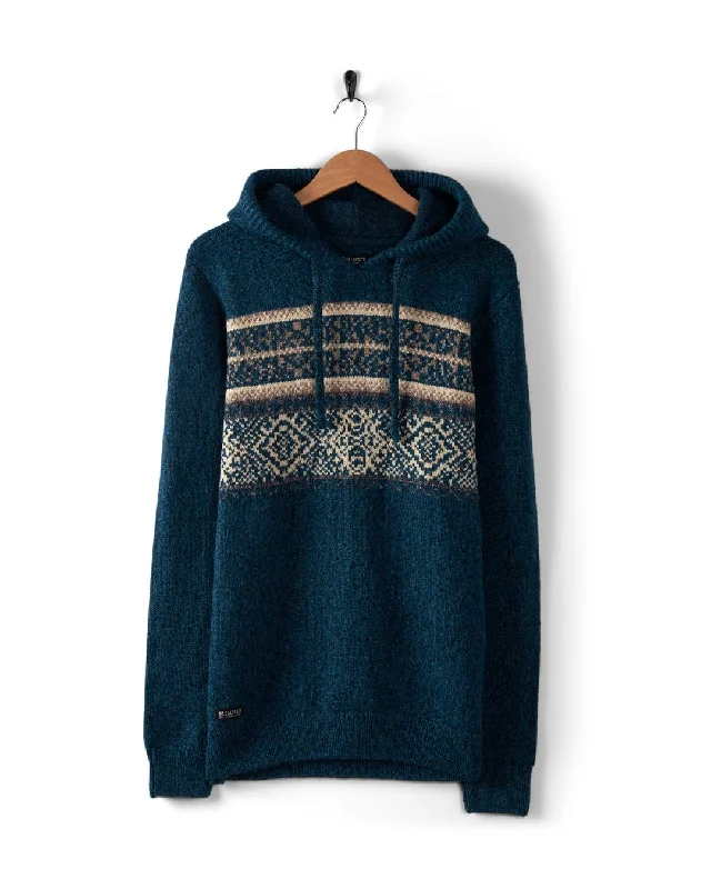 Lukas - Mens Knitted Hoodie - Blue