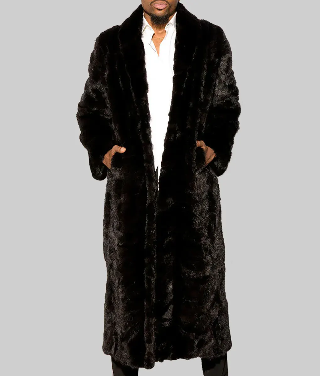 Misty Men Brown Full Length Mink Fur Coat