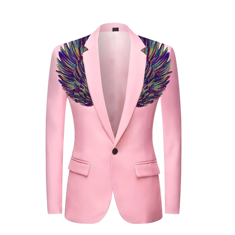 The Cherub Slim Fit Blazer Suit Jacket - Pink