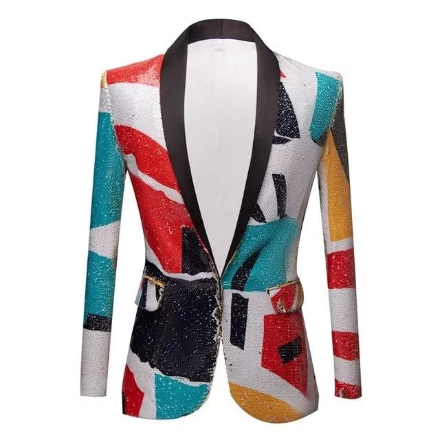 The Vice City Sequin Slim Fit Blazer Suit Jacket