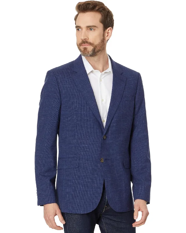 Titusj Slim Wool Blend Single Breasted Blazer Dk-Blue