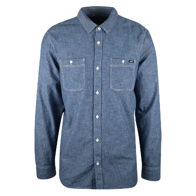 Vans Men's Light Blue Carlow II Denim L/S Woven Shirt (384)