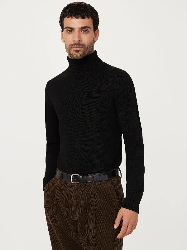 The Merino Wool Turtleneck in Black