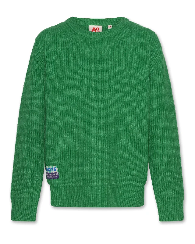 A076 Green Waffle Damon Sweater