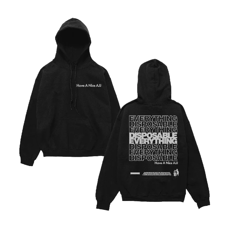 AJJ Disposable Everything Black Hoodie