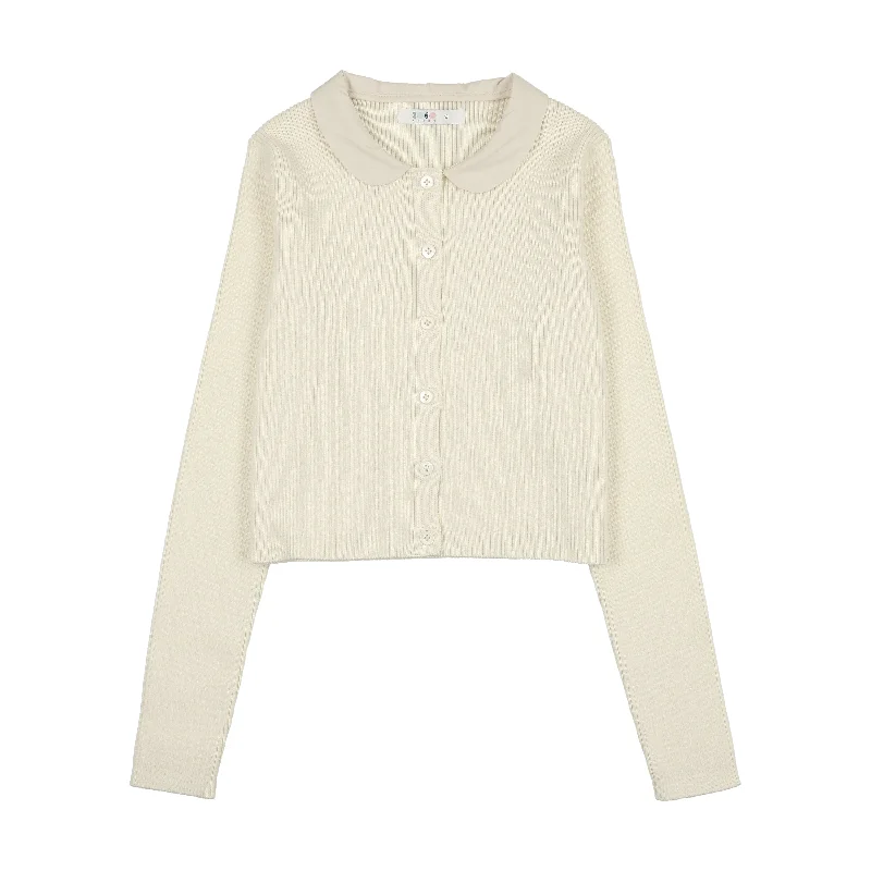 Coco Blanc Cream Peter Pan Cardigan