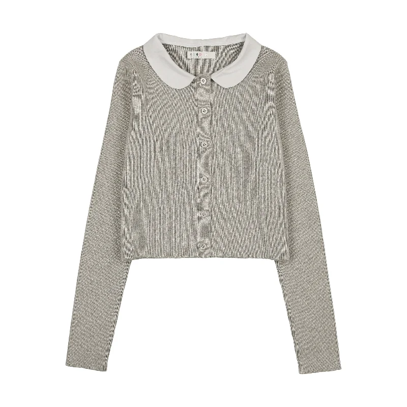 Coco Blanc Light Grey Peter Pan Cardigan