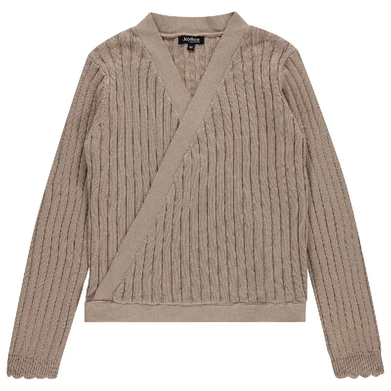 Jaybee Natural Ribbed Wrap Sweater