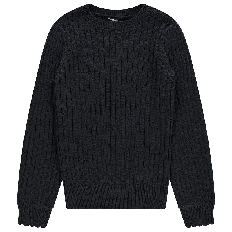 Jaybee Navy Ribbed Crew Neck Sweater