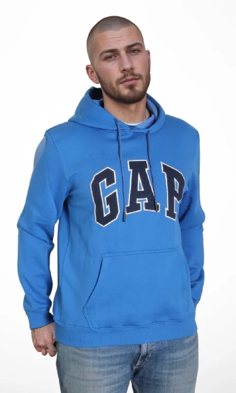 Men Vintage Pullover Hoodie (Blue)