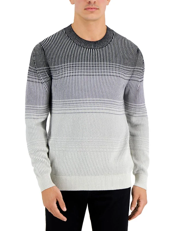 Mens Ombre Stripe Crewneck Sweater