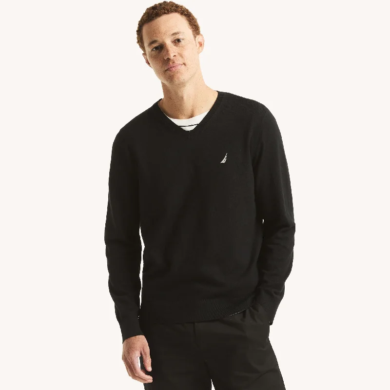 Nautica Mens Navtech V-Neck Deck Sweater