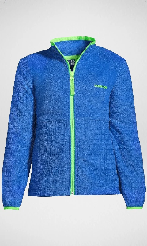 (ORIGINAL) Lands End Fleece jacket (MEN) classic cobalt