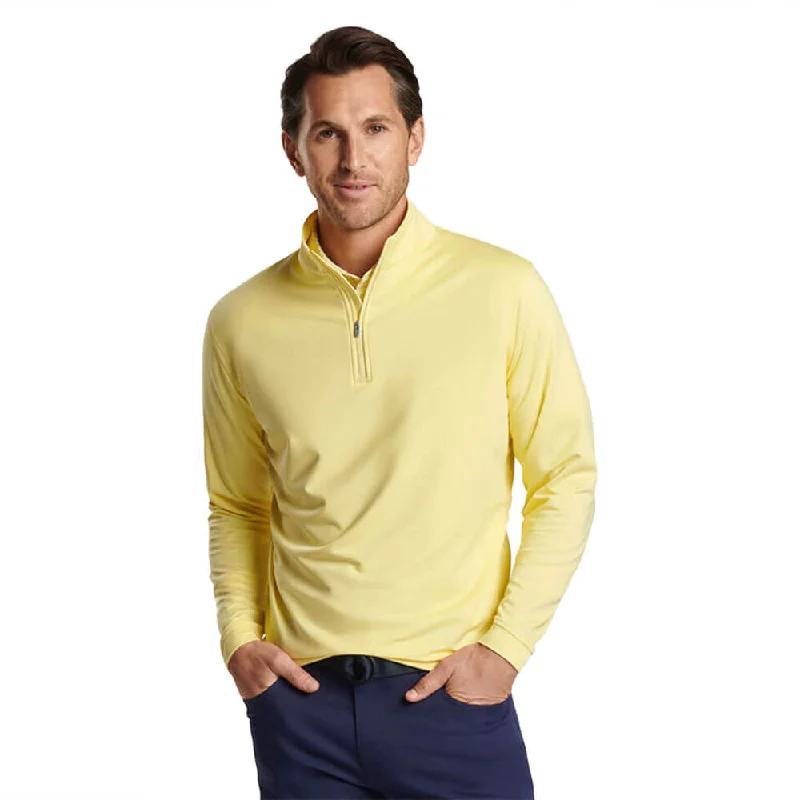 Peter Millar Perth Mélange Performance 1/4 Zip Pullover Sweater - Colada