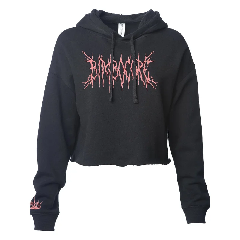 Scene Queen BIMBOCORE Black Crop Hoodie