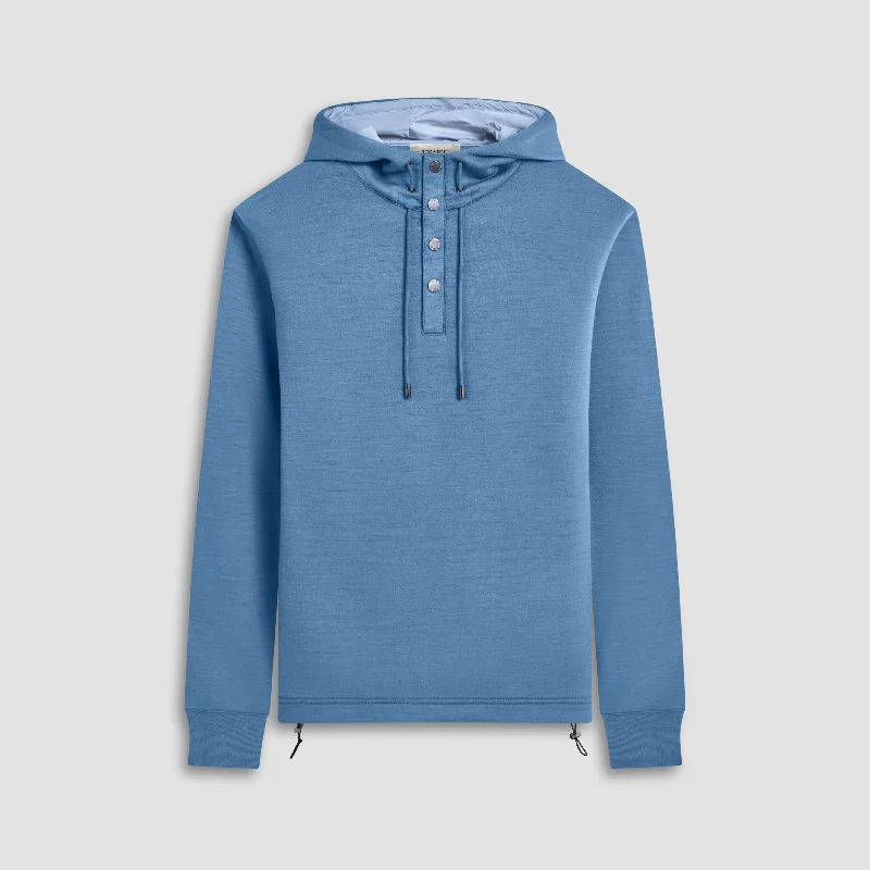 Solid Color Quarter-Zip Pullover Hoodie