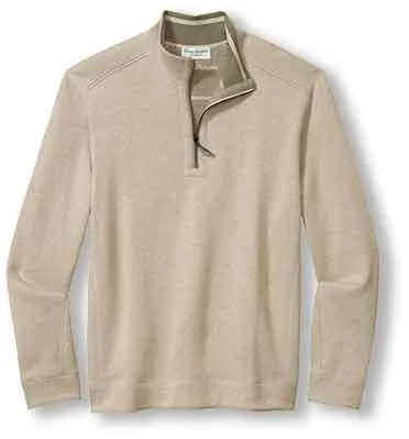 Tommy Bahama New Flip Coast Half Zip Sweater - Sisal Heather