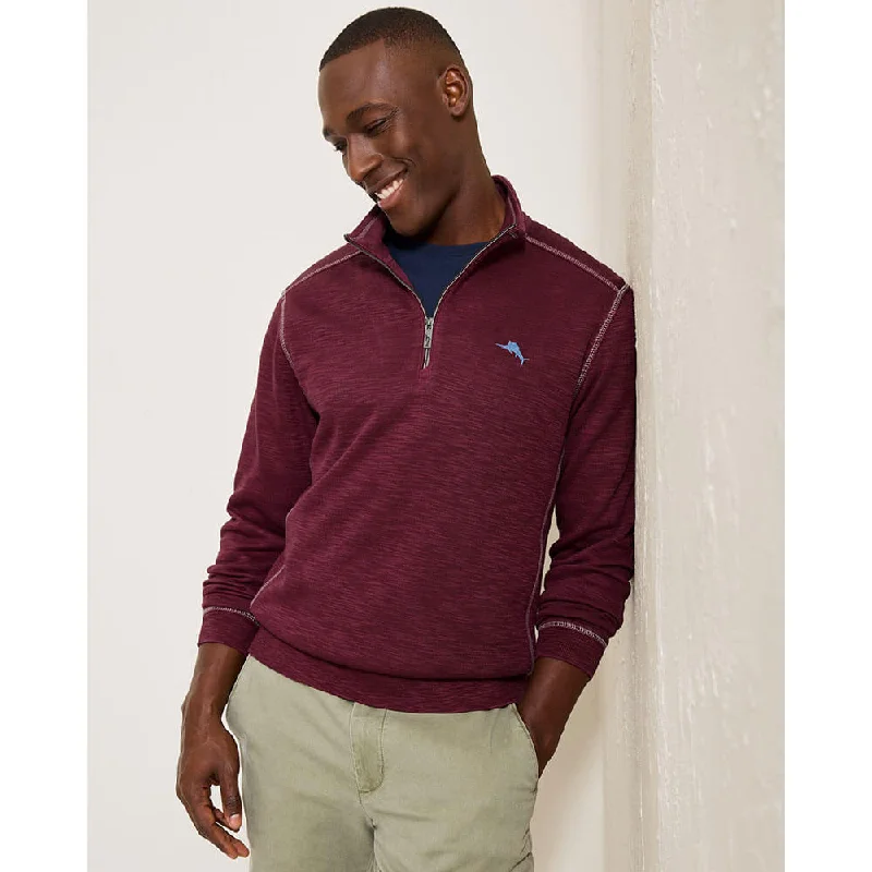 Tommy Bahama Tobago Bay Half Zip Sweater - Aged Claret